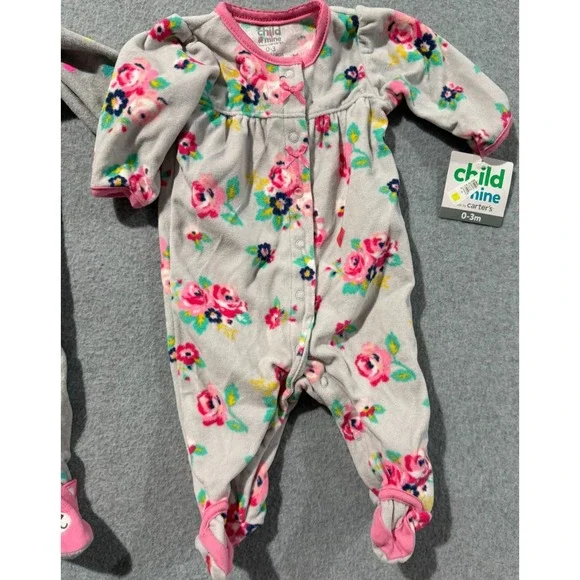 Baby Girl Clothes Newborn-6 Months 7 PC Lot Bodysuits Sleepers Garanimals+ New! - Picture 4 of 10